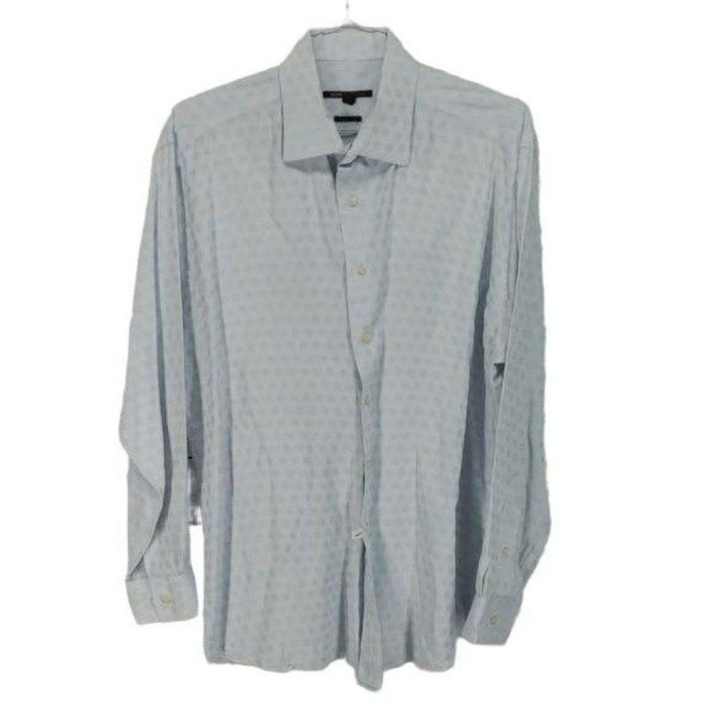 BCBG Attitude Men's Light Blue Business Dress Button‎ Down Shirt Size XL